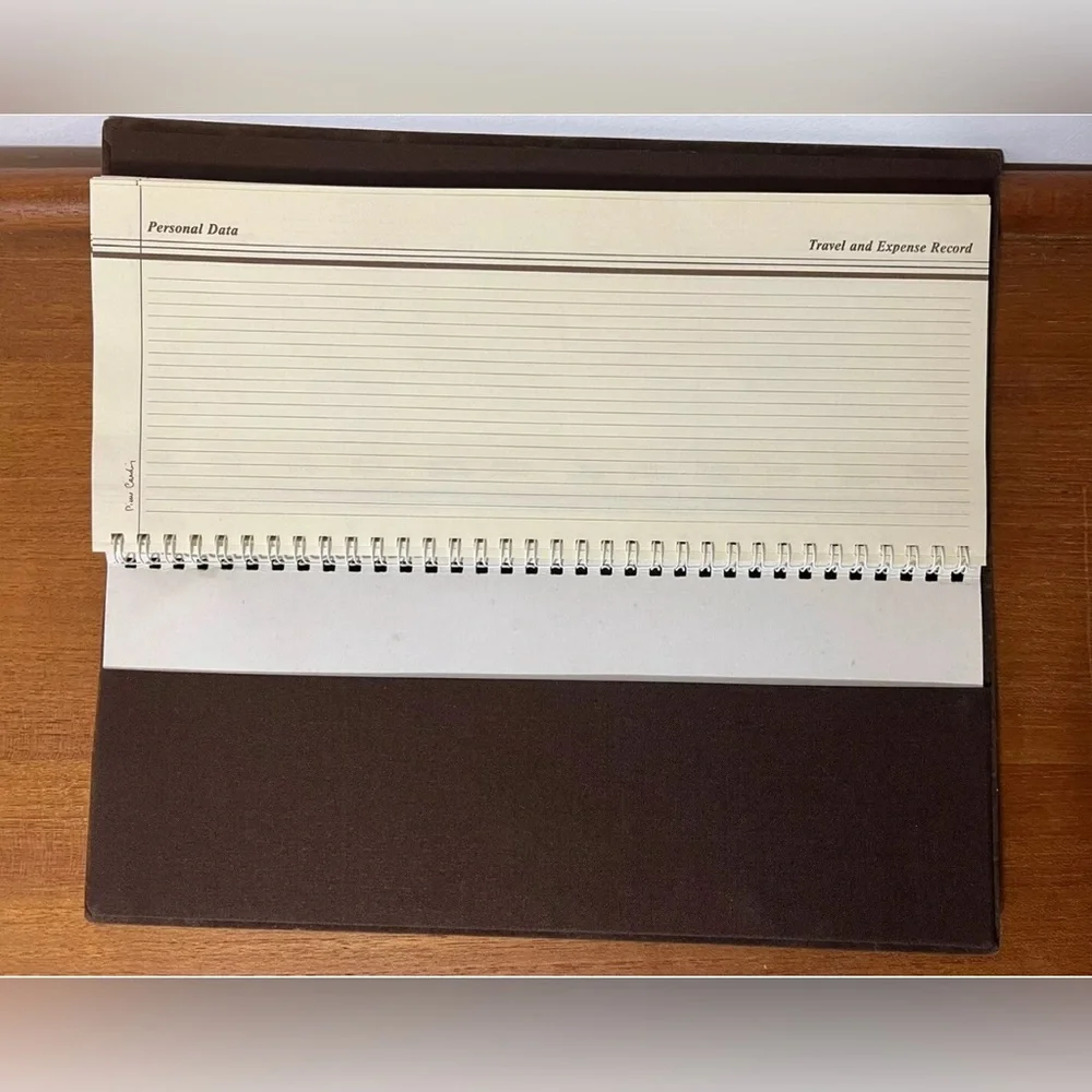 Vtg Weekly Planner Brown Suede Notebook PIERRE CARDIN Made In Italy Business